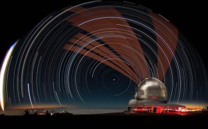 Laser and Star Trails over North Gemini