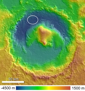 Topographic Map of Gale Crater