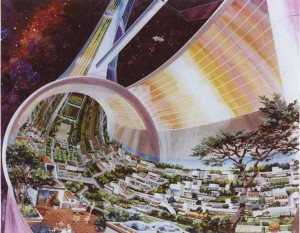 Cutaway view of Toroidal Space Colony