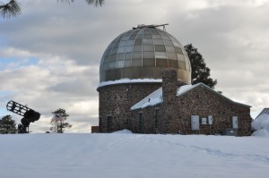 Atmospheric Research Observatory in the snow, Flagstaff, AZ, 2010. Photo courtesy NAU Observatory.